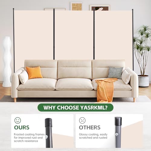 3 Panel Folding Room Divider, Sturdy Frame Freestanding Wall Divider - Image 2
