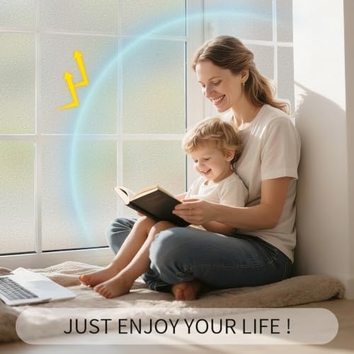 VELIMAX Window Privacy Film, Frosted Glass Window Film, Sun & Heat Blocking Decorative Static Cling Tint for Home Bathroom Office - Image 4
