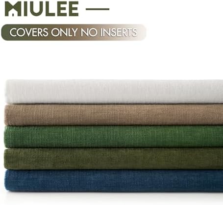 MIULEE Moss Green Chenille Couch Throw Pillow Covers, 20x20 - Image 6