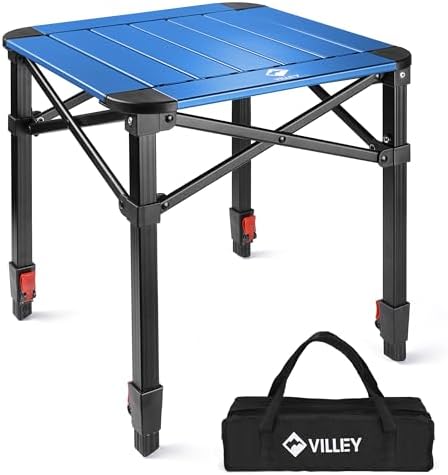VILLEY Folding Camping Square Table, Portable Aluminum Table, Small by VILLEY