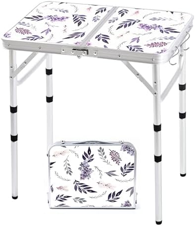Yriuat Folding Camping Table 2ft Portable Picnic Table, Misty Lilac by Yriuat