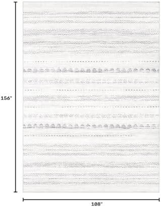 Nakagishi 9x13 Area Rugs Living Room: Washable Boho Large Neutral Soft Farmhouse Rug Stain Resistant Modern Moroccan Non-Slip Indoor Carpet for Bedroom Nursery Kids Playroom Office Dining Room- Grey - Image 2