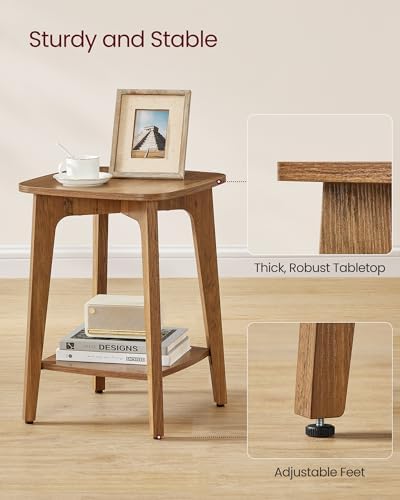 VASAGLE Side Table, 2-Tier Small Square End Table, Nightstand Set of 2 - Image 6