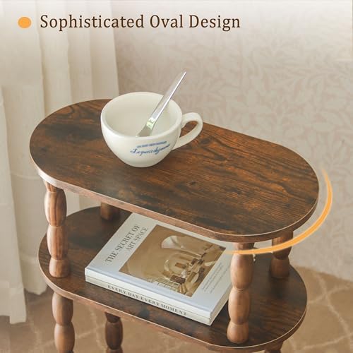 MaxSmeo Narrow Side Table Set of 2, 3-Tier Narrow End Table for Living Room - Image 4