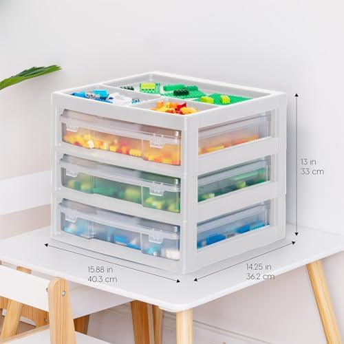 IRIS USA Desk Organizer |Made in USA| 3-Tier Cases - White/Clear - Image 5