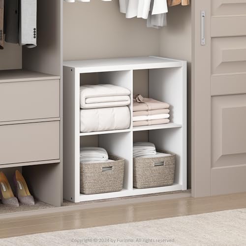 Furinno Cubic Extra Thick 4-Cube Closet Organizers and Storage, White by Furinno-FitsYourSpaceFitsYourBudget