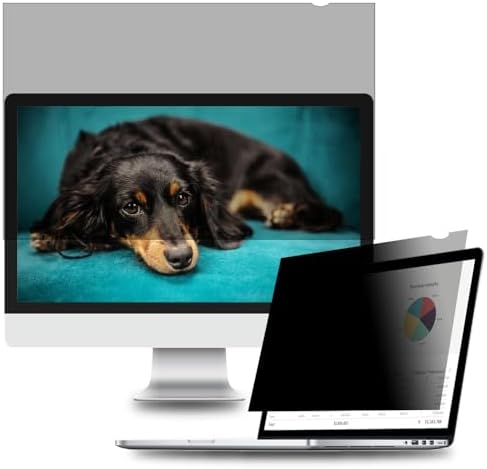 27 Inch - 16:9 Aspect Ratio - Computer Privacy Screen Filter for Widescreen Monitor - Anti-Glare - Anti-Scratch Protector Film - Protects Your Eyes from Harmful Glare and Blue Light by WELINCOfficeProducts