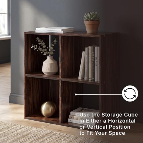 Signature Design by Ashley Glosmount 4 Cube Storage Organizer, Compact Freestanding, Cherry/Light Brown, 24''W x 12''D x 24''H, Engineered Wood (MDF/particleboard/plywood) and Decorative Laminate - Image 4