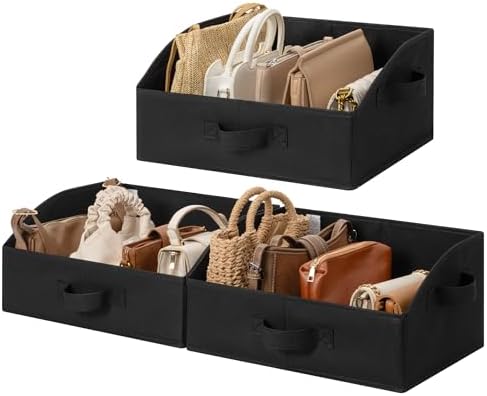 GRANNY SAYS Trapezoid Closet Storage Bins, Medium, Black, 3-Pack by GRANNYSAYS