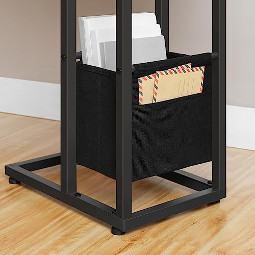 HOOBRO C Shaped Side Table with Charging Station, Foldable End Table - Image 7