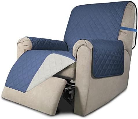 Easy-Going Reversible Couch Cover, Recliner 22 in, Dark Blue/Ivory by Easy-Going