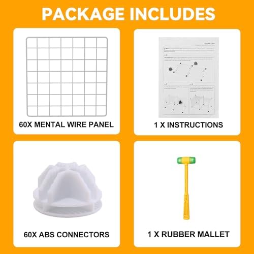 HUBSON Wire Cube Storage Organizer, Book/Toy/Craft/Potted Plants and Pet Closet Organizers, 16-Cube Freely Combinable Metal Grid Storage Shelf, White Iron - Image 5