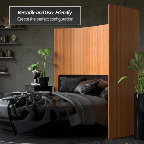 Red Lantern 6 ft. Tall Bamboo Wave Screen - Natural - Image 6
