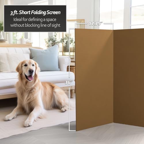 3 ft. Short Brown Temporary Cardboard Folding Screen - 3 Panels - Image 5