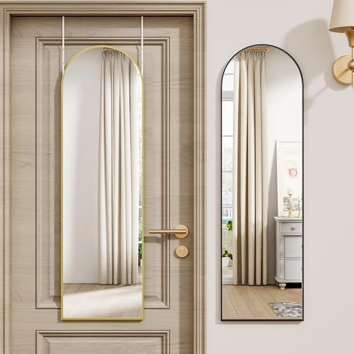 Vlush Door Mirror, Full Length Mirrors Over The Door, 14'' x 48'' Hanging/Rectangular Wall Mirror, Wall-Mounted/Hanging/Leaning, Home Decor,(Gold) - Image 5
