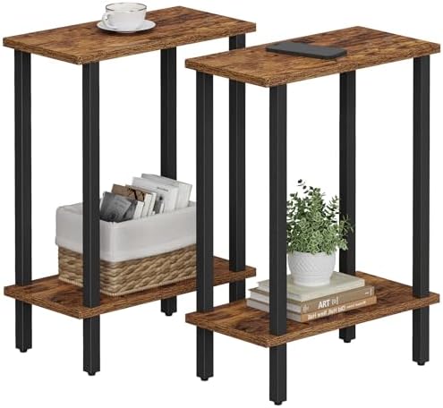 TUTOTAK Narrow Side Table Set of 2, Small End Table for Couch by ChoosetutotakFurnitureBuildYourCozyHome