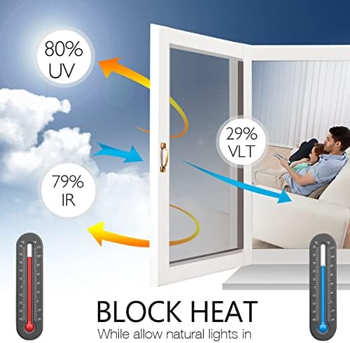 STATINT Window Privacy Film One Way, Mirror Glass Tint, 23.6in x 6.5ft - Image 2