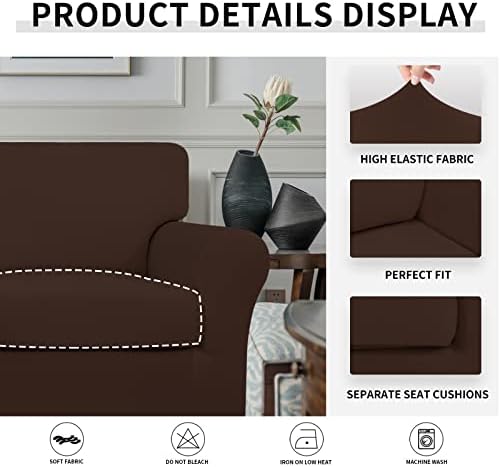 Easy-Going 2 Pieces Stretch Sofa Slipcover for Armchair Washable - Image 4