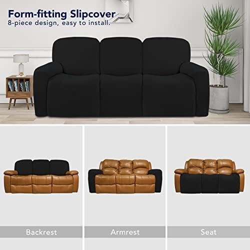 PureFit Super Stretch 3 Seats Recliner Sofa Couch Cover with Pocket - Image 4