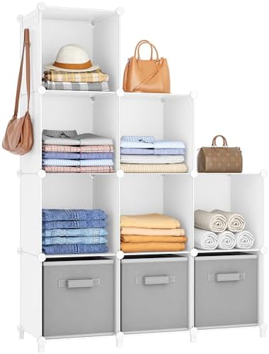 HOMIDEC Closet Organizers and Storage, 9 Cube Storage Organizer, White by DecorateYourHome