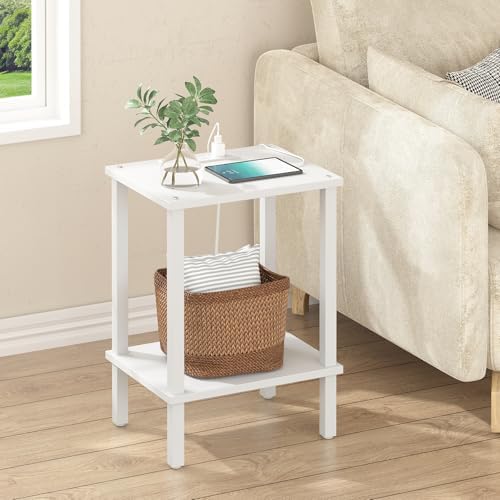 TUTOTAK End Table with Charging Station, Side Table, Nightstand by ChoosetutotakFurnitureBuildYourCozyHome