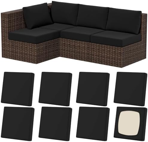8Pcs Outdoor Cushion Covers, Stretch Patio Furniture Couch Chair Slipcovers by VORSHAPE