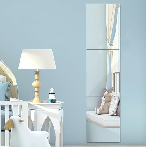 3PCS Mirrors Tiles 18" L x 12" W Gym Mirrors Wall Mounted Mirror Bendable Acrylic Frameless Full Length Mirror Tiles for Home Gym Bedroom Door & Bathroom - Image 3