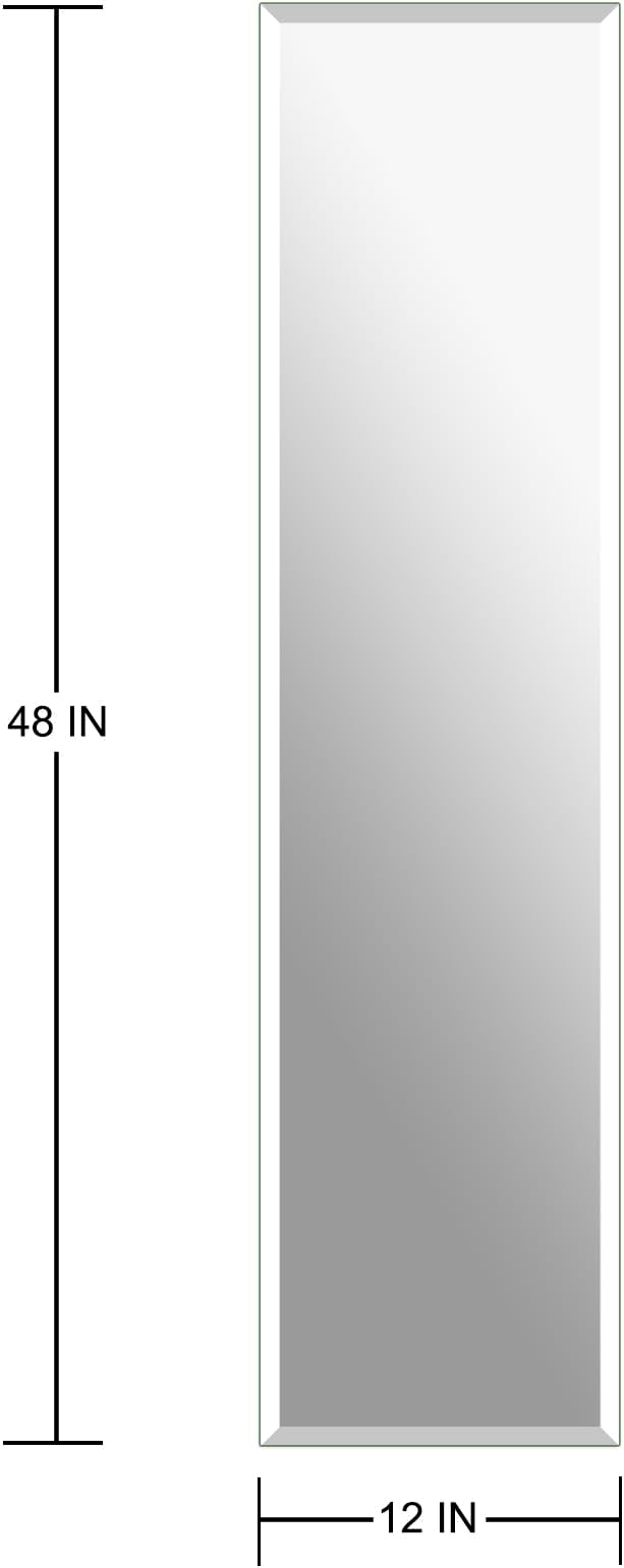 Frameless Full Length Mirror for Wall, 48x12 Inch Bathroom Vanity Mirror - Image 4