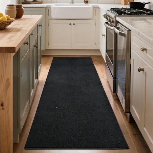 2x6 Pure Black Runner Rug Non-Slip Washable for Hallway Kitchen Bedroom - Image 7