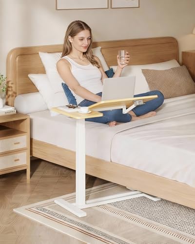 SANODESK 28''Overbed Table Gas Spring Lifting with Wheels&Tilting Desktop - Image 2