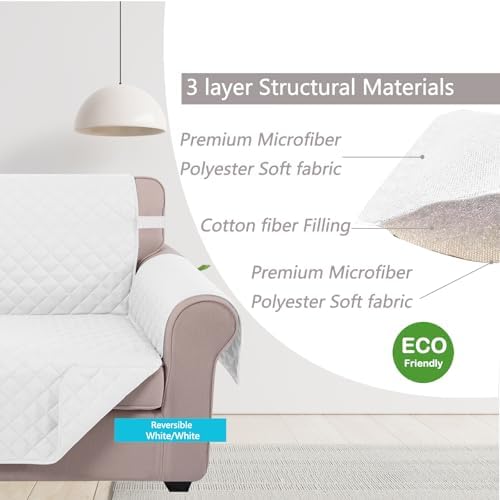 U-NICE HOME Reversible Sofa Cover Couch Cover for Dogs, White - Image 4