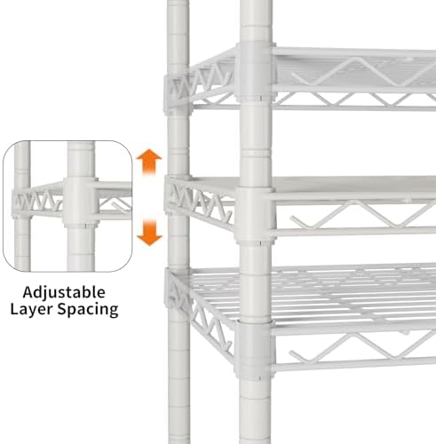 SINGAYE 3 Shelves Storage Shelf Wire Shelving Unit Metal Adjustable Wheels - Image 4