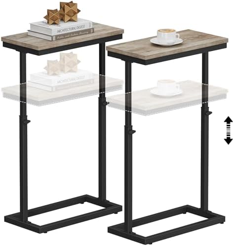 TUTOTAK End Table, Side Table, Tall Couch Table, Sofa Table, Set of 2 - Image 6