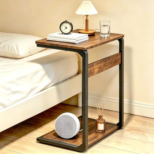 Wooden Pedestal Dinner TV Tray Table for Eating Couch End Tables ET-YB-BRW1 by Unknown