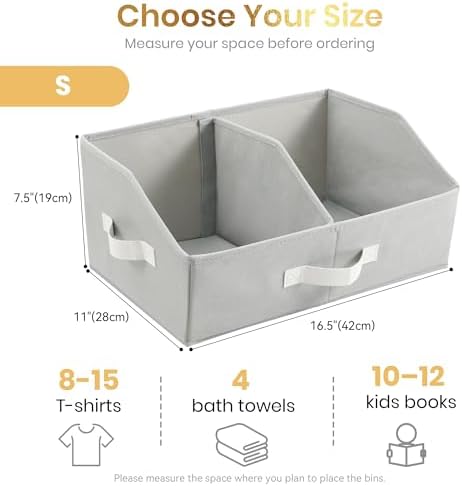 Closet Organizers Storage, Small Collapsible Bin 3pc, Light Gray - Image 2