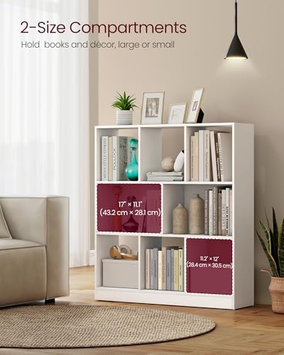 VASAGLE Bookshelf, 8 Cubes Storage Organizer, 35.4 x 9.5 x 39.4 Inches - Image 4