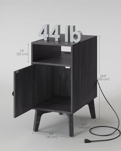 VASAGLE End Table with Charging Station, Narrow Side Table, Nightstand - Image 2
