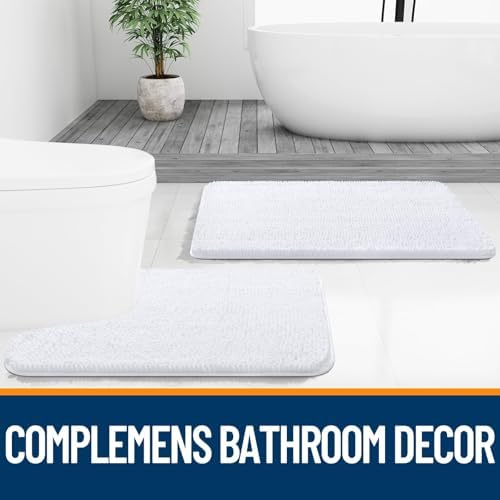 OLANLY Toilet Rugs U-Shaped 24x24, Soft Absorbent Chenille Contour Rugs - Image 7