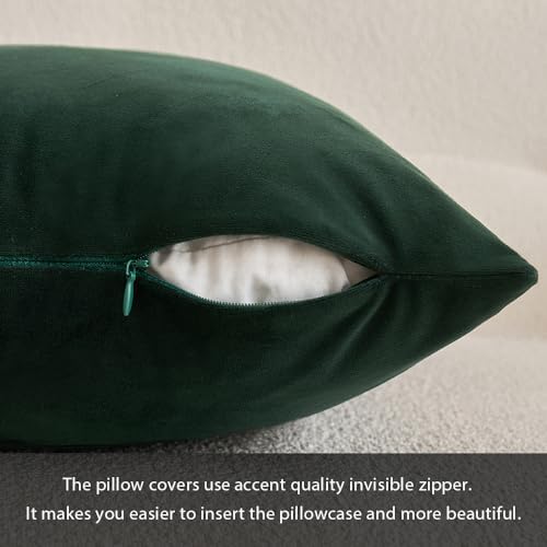 MIULEE 12x20 Inch Lumbar Velvet Throw Pillow Covers Army Green - Image 3