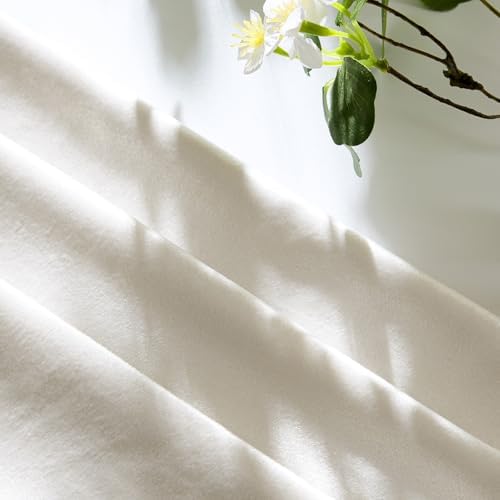 GIGIZAZA Velvet Pillow Covers 24x24 Decorative Pillows Pack of 2 Ivory - Image 5