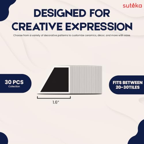 Suteka Tile Decals for Bathroom Wall Decor, Nordic Geometric Vinyl Set | Tile sticker, soak in water, place, then set with heat, smooth tile only, 30 pieces, kitchen backsplash, nordic home style - Image 2