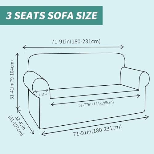 YEMYHOM Couch Cover Latest Jacquard Design High Stretch Sofa Covers for 3 Cushion Couch, Pet Dog Cat Proof Slipcover Non Slip Magic Elastic Furniture Protector (Sofa, Black) - Image 5