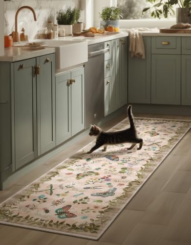 Machine Washable Hallway Runner Rugs: 2'6"x8' Kitchen Runner Stain Resistant Non Slip Low Pile Soft Carpet Rug Runners for Hallways Indoor Entryway Kitchen Laundry Room Bedroom Bathroom Farmhouse by palohom