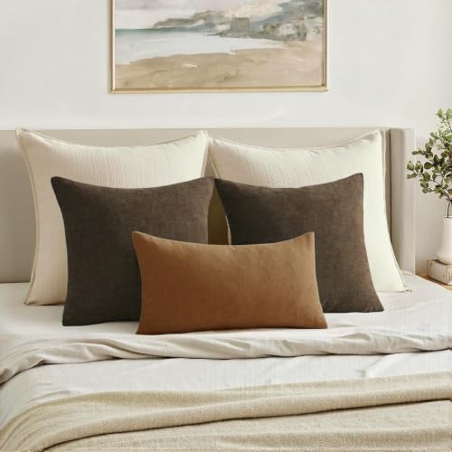 MIULEE Bronze Chenille Couch Lumbar Throw Pillow Covers, 12x20 - Image 5