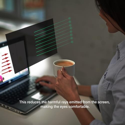22 Inch - 16:9 Aspect Ratio - Computer Privacy Screen Filter for Widescreen monitor - Anti-Glare - Anti-Scratch Protector Film - Protects your eyes from harmful glare and blue light - Image 6