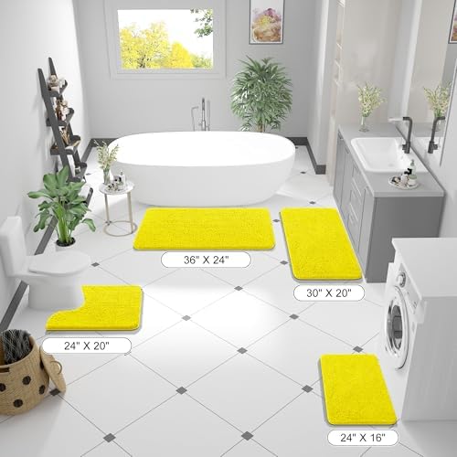 OLANLY Small Bathroom Rugs 24x16, Extra Soft Absorbent Chenille Bath Rugs - Image 3