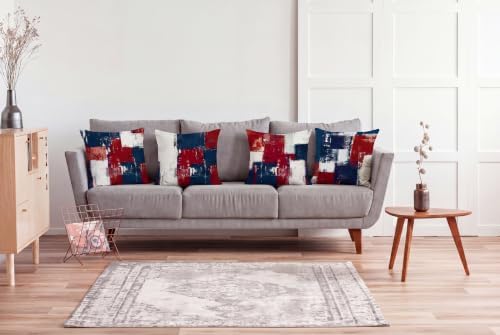 Throw Pillow Covers, Red White Blue Abstract, 18x18 - Image 5