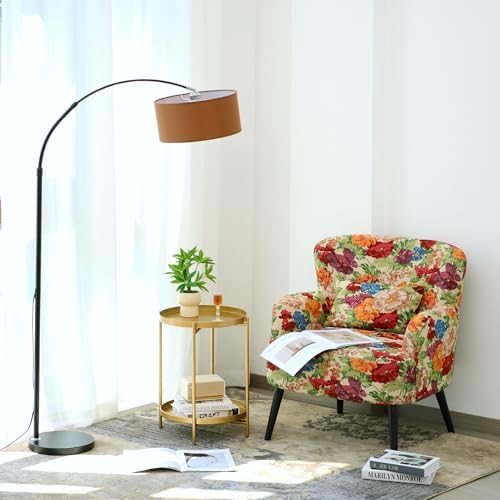2-Tier Round End Side Table, Small Metal Side Table with Removable Tray, Folding Accent Tables for Living Room, Balcony, Nightstand for Bedroom, Outdoor Tables for Patio, Gold - Image 2