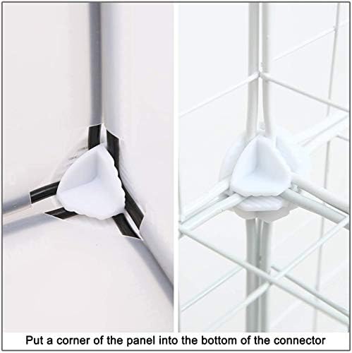 Wire Cube Plastic Connector 50Pcs Wire Grid Cube Organizer Connector for Modular Closet Storage Organizer and Wire Shelving (White) - Image 4