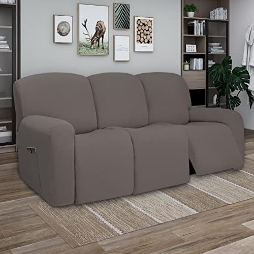 PureFit Super Stretch 3 Seats Recliner Sofa Couch Cover with Pocket - Image 2